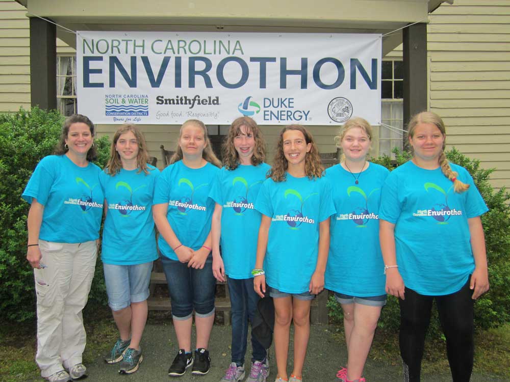 PHOTO:  (RMS Envirothon L-R) Team Advisor Melisa Putney, Lauren Putney, Hailey Wilson, Aniston Boswell, Sofiana Infantino, Charlie Brown and Alexis Wilson