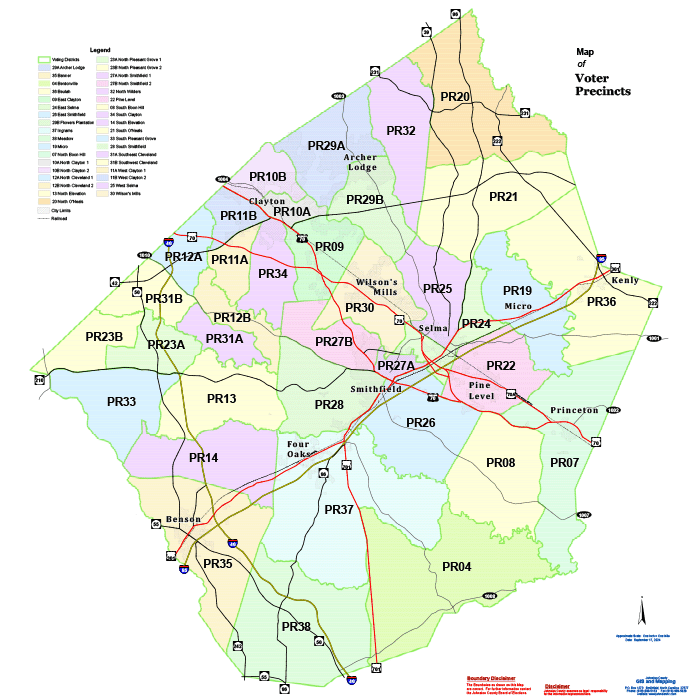 Map of Johnston County Precincts