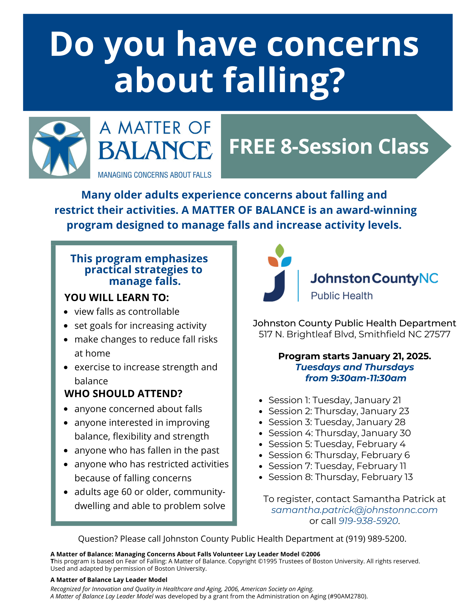 Matter of Balance Class 2025 Flyer