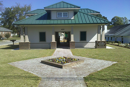 Park pavilion with bathrooms