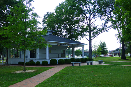 Dusk view of the singing grove