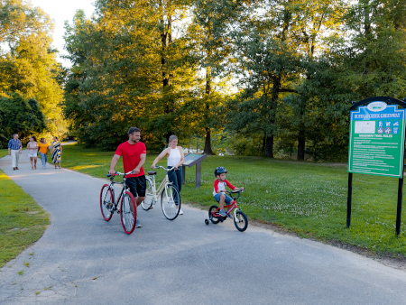 Residents of Smithfield enjoying the greenway