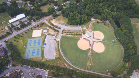 Aerial view of the entire park facing northeast along Guy Road