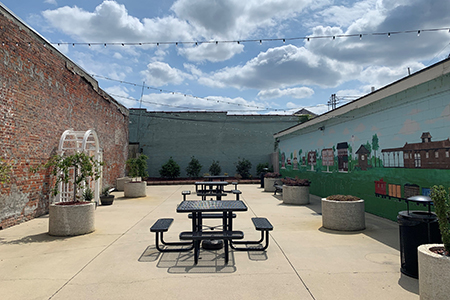 Central view of the Vick Park courtyard