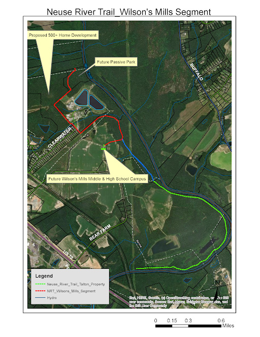 Planned map of the Neuse River Trail